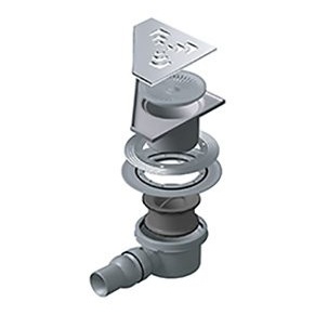 Угловой трап PESTAN Confluo Standard Angle 1, 200×200 мм, с гидроизоляционным фланцем