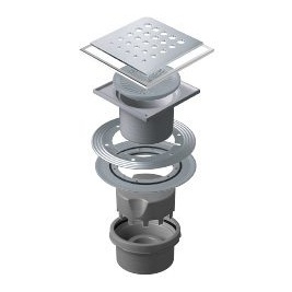 Трап PESTAN Confluo Standard Drops Vertical, 150×150 мм, с гидроизоляционным фланцем