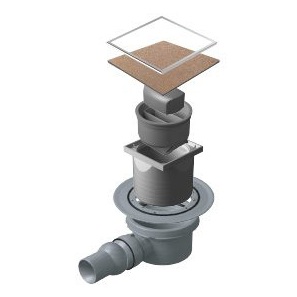 Трап PESTAN Confluo Standard Ceramic 1, 100×100 мм, с гидроизоляционным фланцем