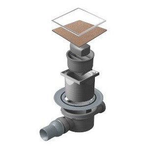 Трап PESTAN Confluo Standard Ceramic 2, 100×100 мм, с гидроизоляционным фланцем