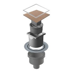 Трап PESTAN Confluo Standard Ceramic Vertical, 100×100 мм, с гидроизоляционным фланцем