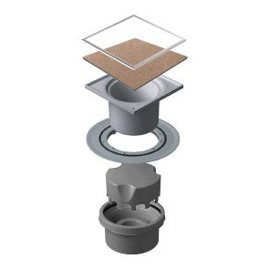 Трап PESTAN Confluo Standard Ceramic Vertical, 150×150 мм, с гидроизоляционным фланцем