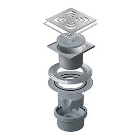 Трап PESTAN Confluo Standard Square Vertical, 150×150 мм, с гидроизоляционным фланцем