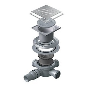 Трап PESTAN Confluo Standard Tide 3, 150×150 мм, с гидроизоляционным фланцем