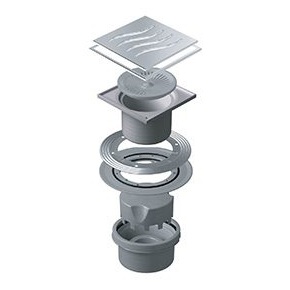 Трап PESTAN Confluo Standard Tide Vertical, 150×150 мм, с гидроизоляционным фланцем